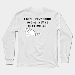 Funny Fat Cat - Cat illustration Long Sleeve T-Shirt